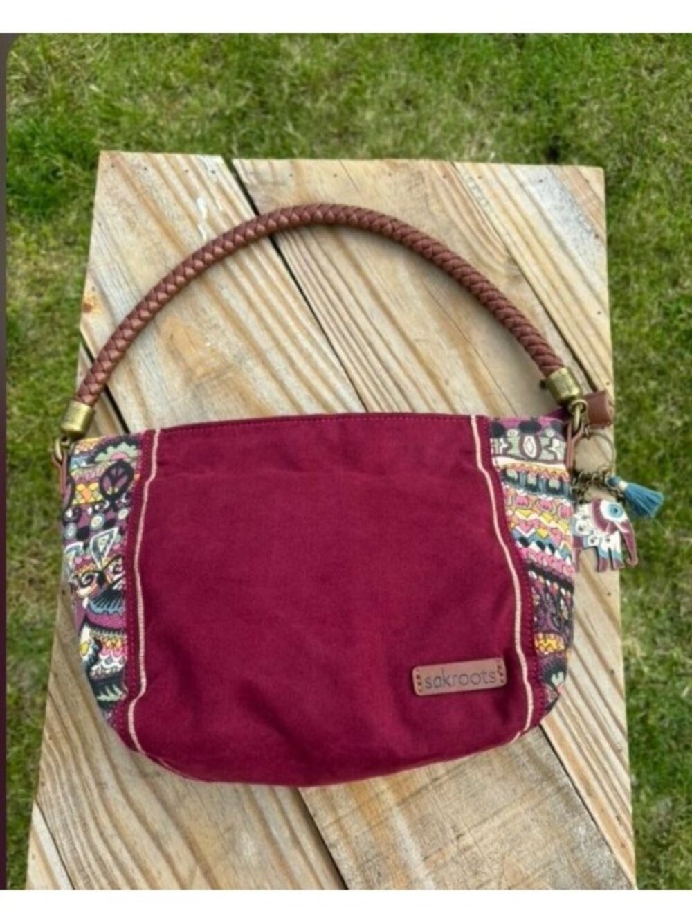 Sakroots Elsa Hobo Mulberry One World  Bag